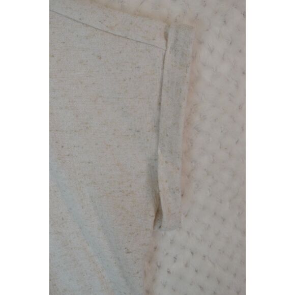 Madison Grey Women's Small Cream Linen Blend Side Tie Short Sleeve Top - Picture 6 of 12